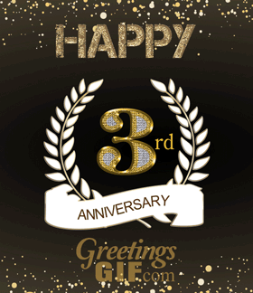 Happy 3rd Anniversary Gif 2 Happy 3rd Anniversary GIF-10005 GreetingsGif.com