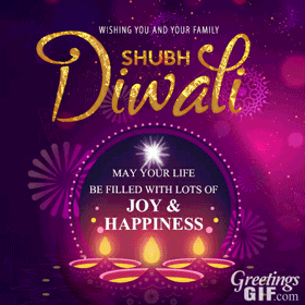 Animated Shubh Diwali Gif with Firework