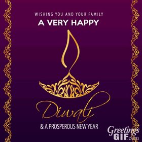 Animated Happy Diwali Gif with Firework