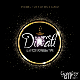 Animated Happy Diwali Gif with Firework