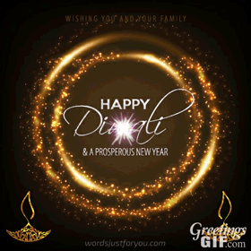 Animated Happy Diwali Gif with Firework
