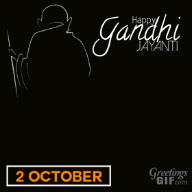 Animated Happy Gandhi Jayanti Gif