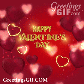 Roses Happy Valentines Day Gif - 1186 4 Glitter Happy Valentines Day Gif with Cupid and Hearts