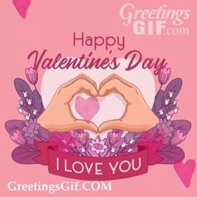 Happy Valentines Day Gif - 1179 2 Happy Valentines Day Hearts Gif with I Love You