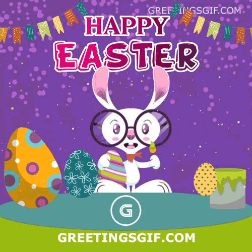 Cute Bunny Happy Easter Gif - 1230 2 Cute Bunny Happy Easter Gif