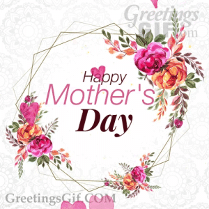 Animated Happy Mother's Day Gif With Flowers and Hearts