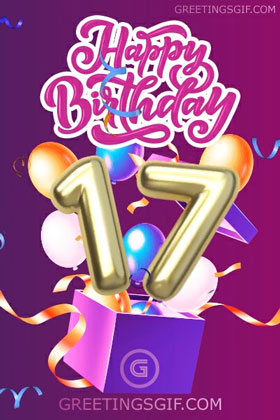 Happy 17th Birthday Gif - 1312 4 Happy 17th Birthday Card