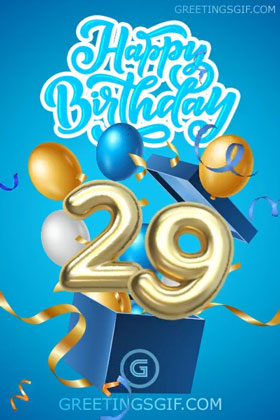 Happy 29th Birthday Gif - 1307 4 Happy 29th Birthday Card