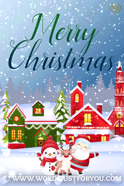 Merry Christmas Gif - 1425 16 Merry Christmas Gif with Houses in the Neighbourhood with Snow