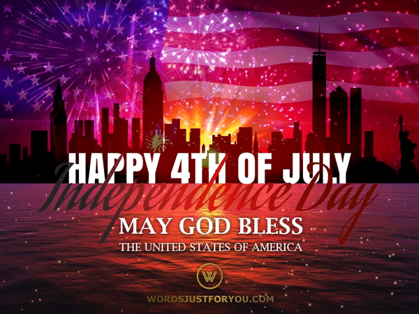 Happy 4th of July Gif - 1463 4 Animated Happy 4th of July Gif with Fireworks and USA Flag