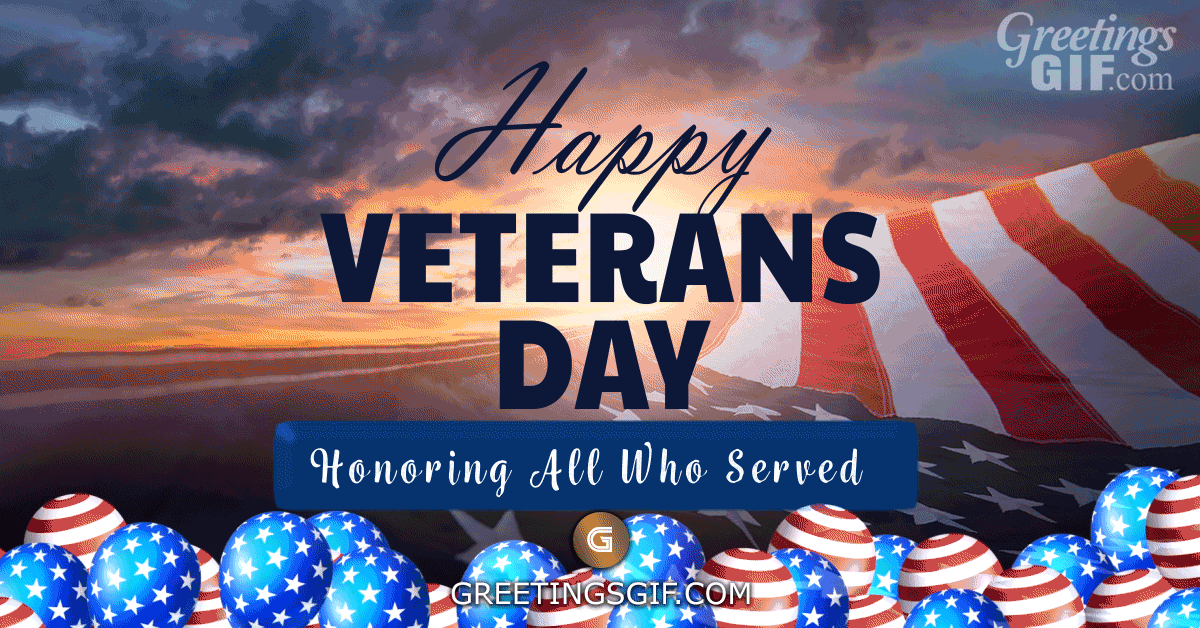 Happy Veterans Day Gif - 1024 4 Happy Veterans Day GIF with Flag and Balloons