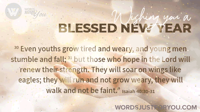 Blessed New Year Wishes Gif - 1499 2 Blessed New Year Wishes GIF with Bible Verse