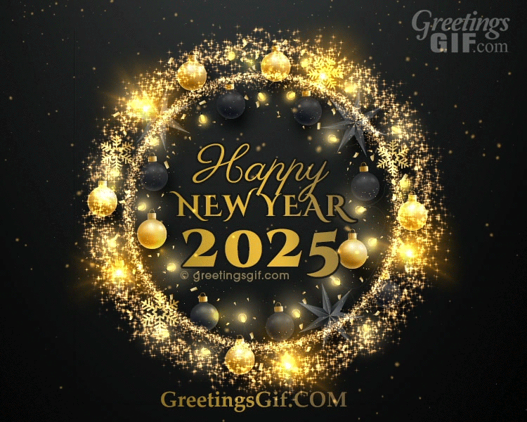 Glitter Happy New Year 2025 GIF 1480 for Animated Gifs