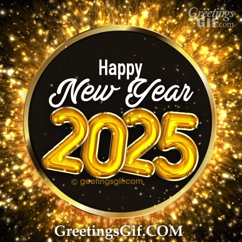2025 Glitter Happy New Year Gif for Animated Gifs