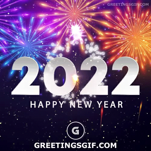 Happy New Year Glitter Gif 2022 - 1153 6 Animated Happy New Year 2022 GIF image with fireworks and glitter
