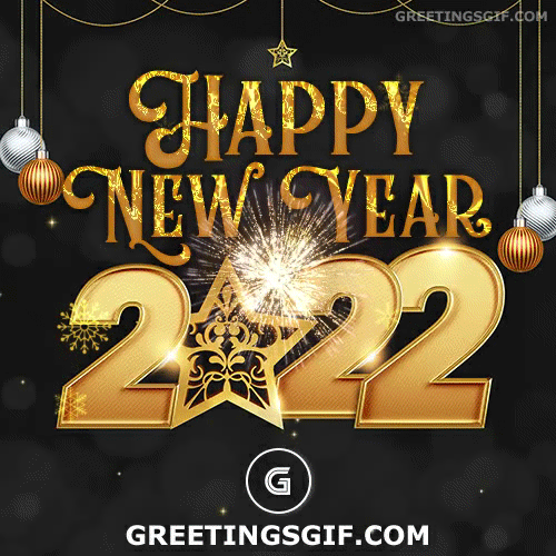 Happy New Year 2022 GIF Images - 1483 8 Happy New Year Gif 2022 Gold Star Firework for Download