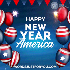 Happy New Year America GIF - 1494 6 Happy New Year USA Gif fireworks and usa flag