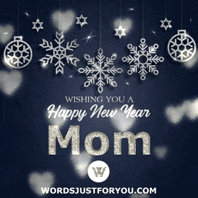 Happy New Year Mom GIFs - 1491 4 Elegant Happy New Year Mom Card Animation