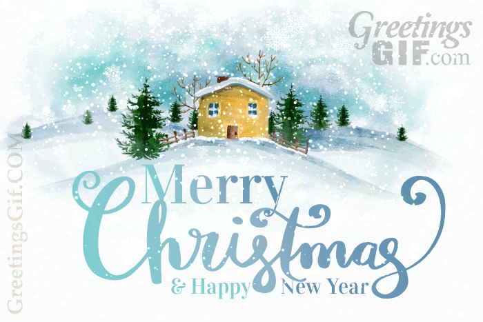 50+ Merry Christmas and Happy New Year Gifs - 1473 52 Merry Christmas and Happy New Year Gif with Falling Snow
