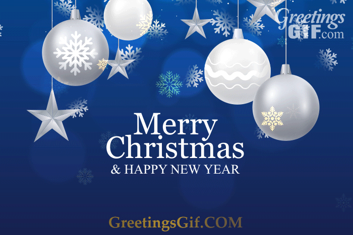 50+ Merry Christmas and Happy New Year Gifs - 1473 58 Blue Merry Christmas Gif with Animated Snowflakes