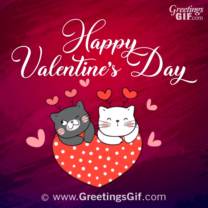 Animated Happy Valentines Day Gif - 1508 10 Cute Happy Valentine's Day GIF with Kitty and Hearts