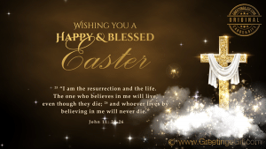 Religious Happy Easter Animated GIF with Bible Verse