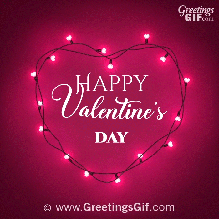 Animated Happy Valentines Day Gif - 1508 8 Happy Valentines Day GIF with Hearts Lights