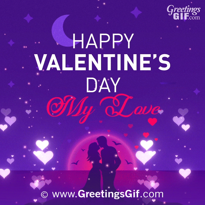 Happy Valentines Day GIFs 10 Animated Happy Valentines Day My Love GIF with hearts and glitter