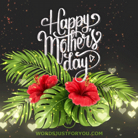 Floral Bouquet Happy Mother's Day Gif 6 Flower Bouquet Happy Mothers Day Wishes Gif with Beautiful Flower Bouquet, Hearts, Glitter