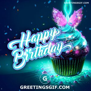 Glowing Cupcake Happy Birthday Gif - Happy Birthday Gif New - Happy Birthday Gif